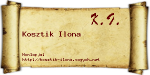 Kosztik Ilona névjegykártya